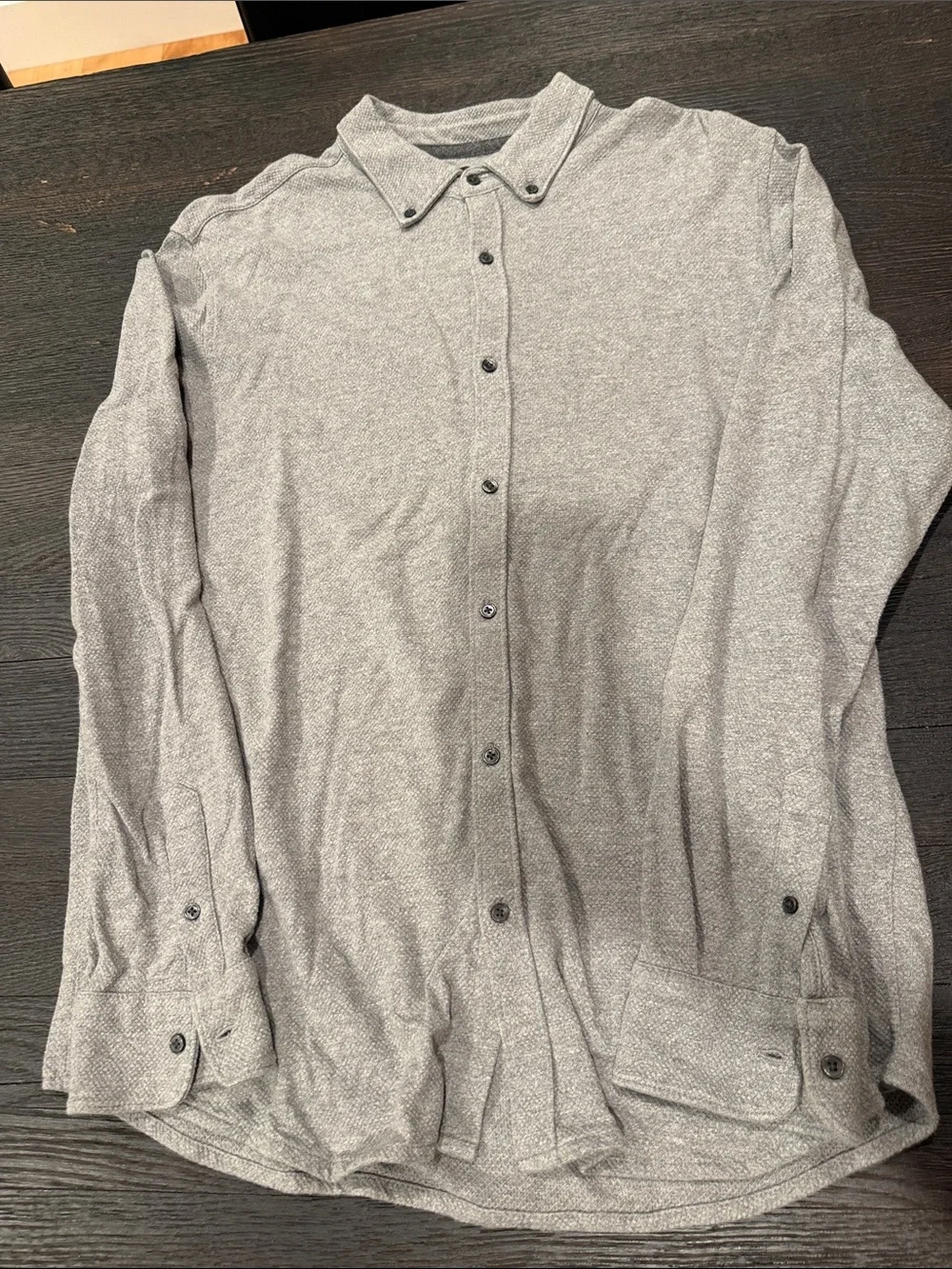 Banana Republic Heather Gray Long-Sleeve Button-Down Shirt
